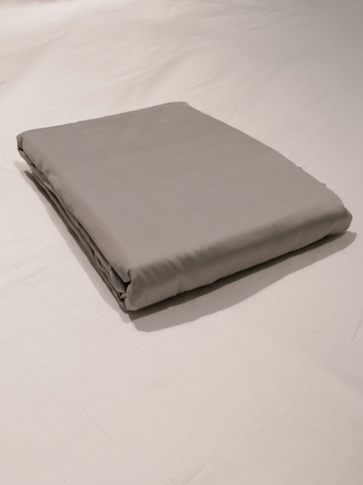 SILENCIO Satin Flat Sheet 275x275 Light Grey G101